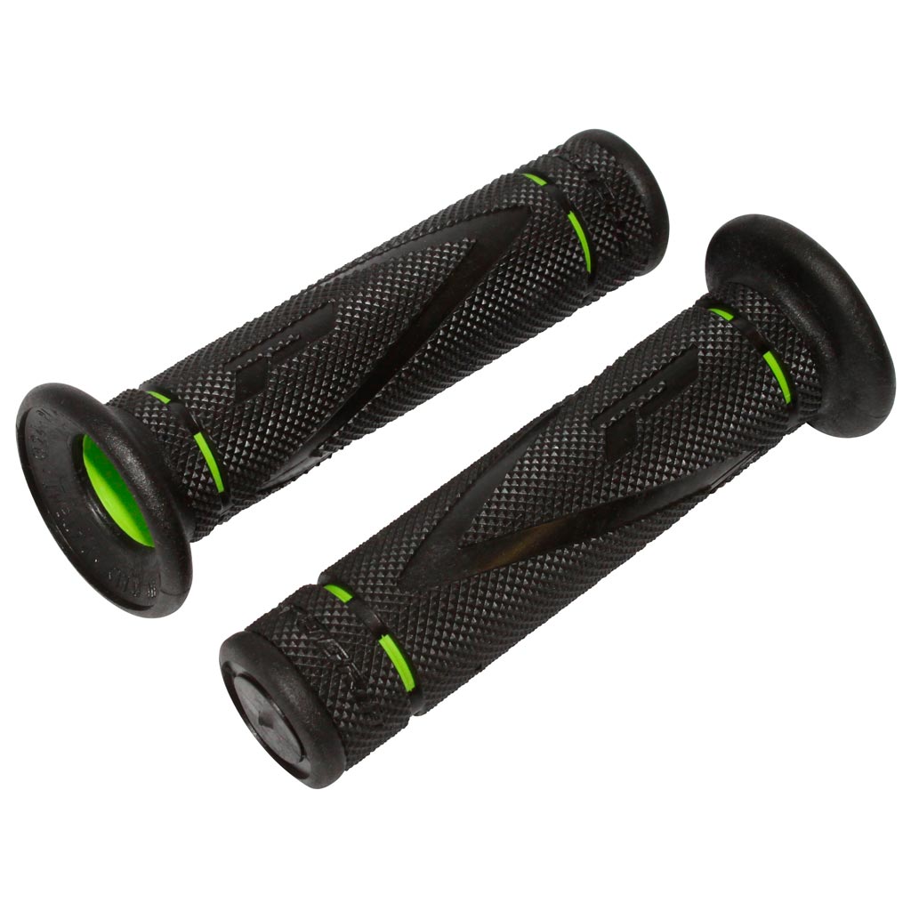 Poignées de guidon moto ou scooter Pro Grip 838 noir/vert