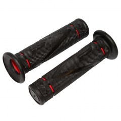 Poignées de guidon moto ou scooter Pro Grip 838 noir/rouge